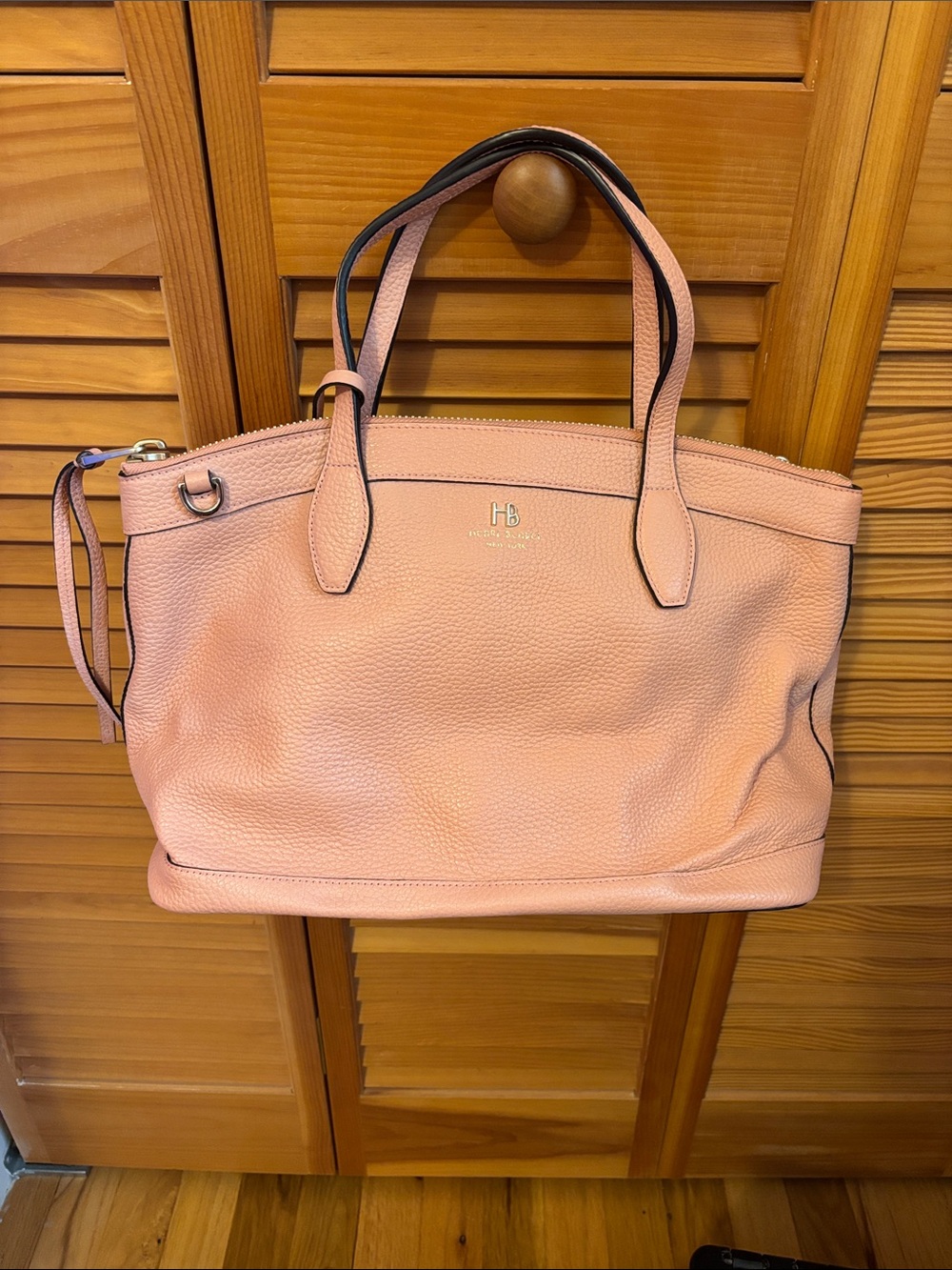 henri bendel Blush Pink Leather Tote Shoulder Bag